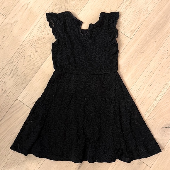 Zunie dark navy lace dress SZ 7 - Picture 3 of 3